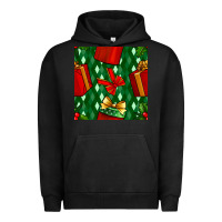 Pigment Black christmas surprise gift box seamless pattern Urban Hoodie - BundleAndBundleShop