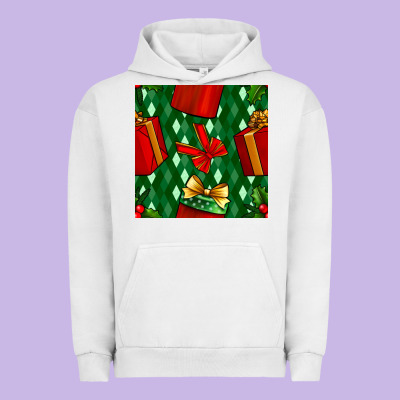 Christmas Surprise Gift Box Seamless Pattern Urban Hoodie Designed By Bundleandbundleshop