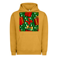 Pigment Peanut Butter christmas surprise gift box seamless pattern Urban Hoodie - BundleAndBundleShop