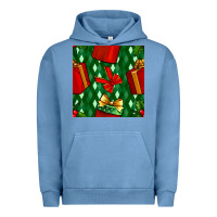 Pigment Pebble Blue christmas surprise gift box seamless pattern Urban Hoodie - BundleAndBundleShop