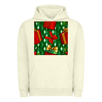 Pigment Pistachio christmas surprise gift box seamless pattern Urban Hoodie - BundleAndBundleShop