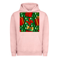 Pigment Salmon christmas surprise gift box seamless pattern Urban Hoodie - BundleAndBundleShop