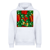 White christmas surprise gift box seamless pattern Urban Hoodie - BundleAndBundleShop