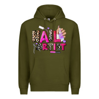 Army Green nail artist Premium Hoodie - AdoDesignShop