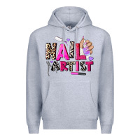 Heather Grey nail artist Premium Hoodie - AdoDesignShop