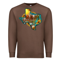 Chestnut Western Texas Map With Longhorn Bull Premium Sweatshirt - RanaPortraitStore