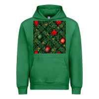 Emerald christmas ornaments seamless  pattern Urban Hoodie - BundleAndBundleShop