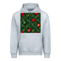 Heather Grey christmas ornaments seamless  pattern Urban Hoodie - BundleAndBundleShop