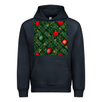 Navy christmas ornaments seamless  pattern Urban Hoodie - BundleAndBundleShop