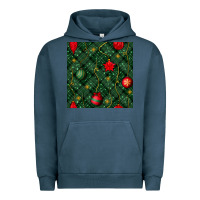 Pigment Midnight Navy christmas ornaments seamless  pattern Urban Hoodie - BundleAndBundleShop