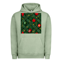 Pigment Oil Green christmas ornaments seamless  pattern Urban Hoodie - BundleAndBundleShop