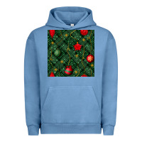 Pigment Pebble Blue christmas ornaments seamless  pattern Urban Hoodie - BundleAndBundleShop