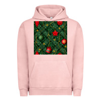 Pigment Salmon christmas ornaments seamless  pattern Urban Hoodie - BundleAndBundleShop