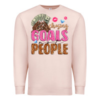 Pale Pink chasing goals not people Premium Sweatshirt - texasbilliewilder