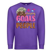 Purple chasing goals not people Premium Sweatshirt - texasbilliewilder