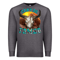 Charcoal Heather cant be tamed Premium Sweatshirt - texasbilliewilder