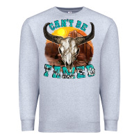 Heather Grey cant be tamed Premium Sweatshirt - texasbilliewilder