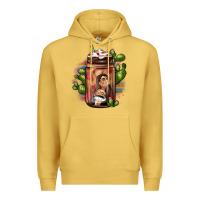 Antique Gold mexican coffee cup cactus Premium Hoodie - JahusDesignShop