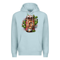 Blue Mist mexican coffee cup cactus Premium Hoodie - JahusDesignShop