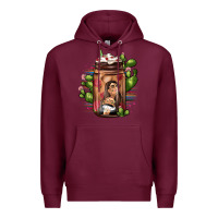 Burgundy mexican coffee cup cactus Premium Hoodie - JahusDesignShop