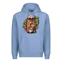 Colony Blue mexican coffee cup cactus Premium Hoodie - JahusDesignShop