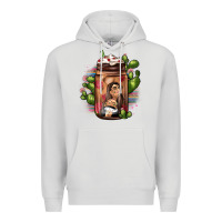 Dove Grey mexican coffee cup cactus Premium Hoodie - JahusDesignShop