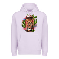 Lilac mexican coffee cup cactus Premium Hoodie - JahusDesignShop