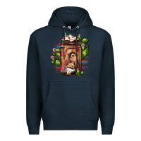 Navy mexican coffee cup cactus Premium Hoodie - JahusDesignShop