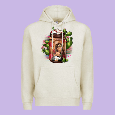 Mexican Coffee Cup Cactus Premium Hoodie Designed By Jahusdesignshop