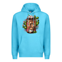 Ocean Blue mexican coffee cup cactus Premium Hoodie - JahusDesignShop
