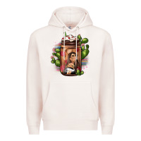 Pale Pink mexican coffee cup cactus Premium Hoodie - JahusDesignShop