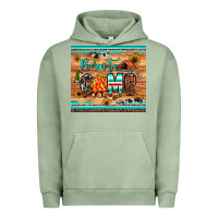 Pigment Oil Green born to camp Urban Hoodie - JahusDesignShop