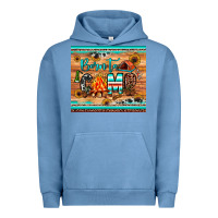 Pigment Pebble Blue born to camp Urban Hoodie - JahusDesignShop