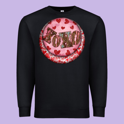 Premium Sweatshirt Western valentine's day xoxo round earrings