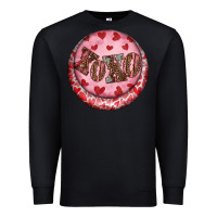 Black Western valentine's day xoxo round earrings Premium Sweatshirt - RanaPortraitStore