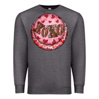 Charcoal Heather Western valentine's day xoxo round earrings Premium Sweatshirt - RanaPortraitStore