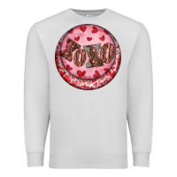Dove Grey Western valentine's day xoxo round earrings Premium Sweatshirt - RanaPortraitStore