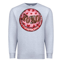 Heather Grey Western valentine's day xoxo round earrings Premium Sweatshirt - RanaPortraitStore