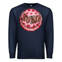 Navy Western valentine's day xoxo round earrings Premium Sweatshirt - RanaPortraitStore