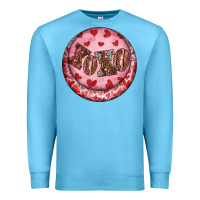 Ocean Blue Western valentine's day xoxo round earrings Premium Sweatshirt - RanaPortraitStore