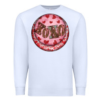 White Western valentine's day xoxo round earrings Premium Sweatshirt - RanaPortraitStore