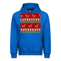 Cobalt christmas deer and ornaments seamless pattern Urban Hoodie - BundleAndBundleShop