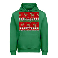 Emerald christmas deer and ornaments seamless pattern Urban Hoodie - BundleAndBundleShop