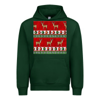 Forest Green christmas deer and ornaments seamless pattern Urban Hoodie - BundleAndBundleShop