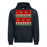 Navy christmas deer and ornaments seamless pattern Urban Hoodie - BundleAndBundleShop