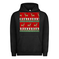 Pigment Black christmas deer and ornaments seamless pattern Urban Hoodie - BundleAndBundleShop