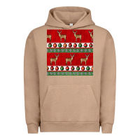 Pigment Burro christmas deer and ornaments seamless pattern Urban Hoodie - BundleAndBundleShop