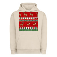 Pigment French Oak christmas deer and ornaments seamless pattern Urban Hoodie - BundleAndBundleShop