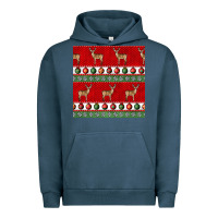 Pigment Midnight Navy christmas deer and ornaments seamless pattern Urban Hoodie - BundleAndBundleShop