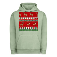 Pigment Oil Green christmas deer and ornaments seamless pattern Urban Hoodie - BundleAndBundleShop